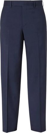 Fendi Wool Canvas Pants - Heren - Nette broeken - Blauw - L - Wol - Broeken