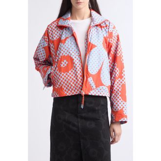 Marimekko Harjoitus Unko Kiski Funnel Neck Jacket in Red Light Blue at Nordstrom, Size Xx-Small