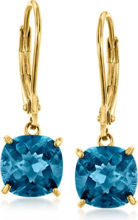 Ross-Simons London Blue Topaz Drop Earrings in 18kt Gold Over Sterling