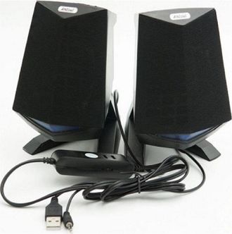 Trade Shop Trade Shop - Altoparlanti 2.0 Per Computer Notebook 3w X 2 Con La Luz Led Q-c33 Usb