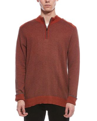 Raffi Birdseye Cashmere-Blend 1/4-Zip Sweater