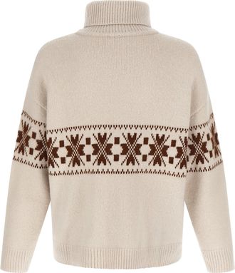 Kiton Geometric Jacquard Wool Sweater - White
