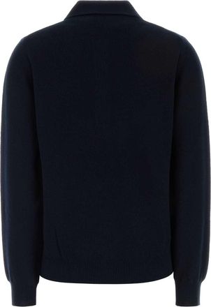Blaze Womens Midnight Blue Wool Blend Highland Polo Shirt Marino Exterior: Cashmere T-shirts And Polos