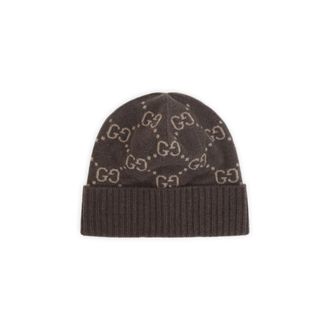 Gucci Brown Logo Beanie Hat