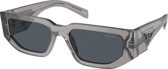 Prada Dark Grey Rectangular Mens Sunglasses PR 09ZS 18S09T 54
