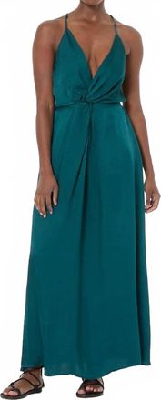 Young Fabulous & Broke Shayna Hammered Satin Maxi Dress In Green