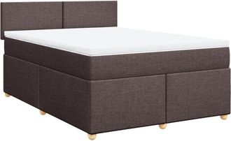 vidaXL Cama Box Spring Con Colch&oacute;n Tela Marr&oacute;n Oscuro 160x200 Cm Vidaxl