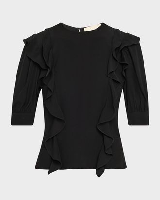 Ulla Johnson Carmen Ruffled Short-Sleeve Blouse