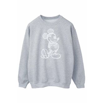 Disney Heren Mickey Mouse Sketch Kick Sweatshirt (Sportgrijs)