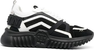 Philipp Plein Runner low-top sneakers - men - Patent Calf Leather/Patent Calf Leather/Rubber/Calf Leather/Fabric/Fabric - 43 - Black