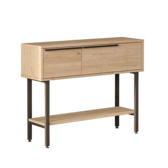 Hanah Home Consola De Madera calvin Con Espejo - 100 X 30 X 76 Cm - Marr&oacute;n
