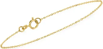 RS Pure by Ross-Simons Italian 1mm 10kt Yellow Gold Cable-Chain Bracelet