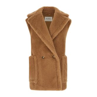Max Mara Teddy Bear Vest - female - Max Mara - Waistcoats - Brown - 3XS - Jackets