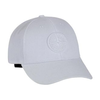 Stone Island Baseball Cap - Heren - Petten - Wit - ONE Size - Katoen - Accessoires