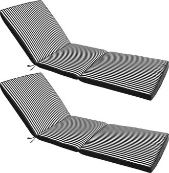 Oviala Juego de 2 cojines para tumbona 186 x 53 cm color negro