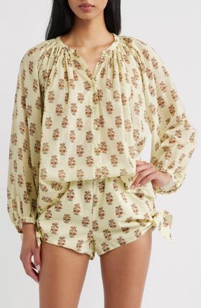 D&ocirc;en Jonie Organic Cotton Top in Dandelion Grove at Nordstrom, Size X-Large