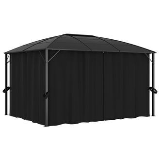 vidaXL Cenador Con Cortinas Gris Antracita 400x300x265 Cm Vidaxl