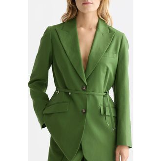 Scotch & Soda Charm Belted Blazer in Garden Green at Nordstrom, Size X-Small