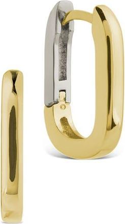 Sterling Forever Gianna Two-Tone Rectangular Hoop Earrings in Dual Tone at Nordstrom Rack