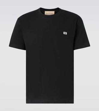 Tシャツ・カットソー VALENTINO TOP (1V0CJI207TV 0NO) Valentino - COTTON T-SHIRT WITH V DETAIL