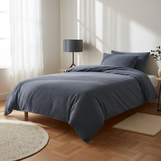 KASANOVA Parure copripiumino singolo blu jersey melange