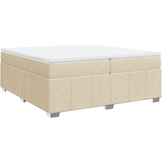 vidaXL Vidaxl - Cama Box Spring Con Colch&oacute;n Tela Color Crema 200x200 Cm