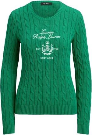 Ralph Lauren Rinett Trui - Dames - Ronde hals truien - Groen - M - Truien & Vesten