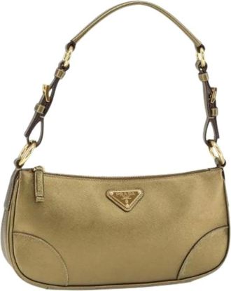 Prada Pre-owned Shoulder Bags, female, Yellow, Size: ONE SIZE Pre-owned Vintage Shoulder Bag
