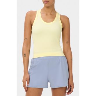 Sweaty Betty Athlete Seamless Workout Crop Tank in Butterscotch Yellow at Nordstrom, Size X-Small
