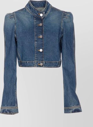 Alaia highneck cropped jacket long sleeves