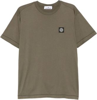 Stone Island Tops, Heren, Groen, 2Xl, Katoen, Groene T-shirt voor mannen Aw 25