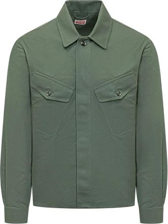 Kenzo Overshirt - Heren - Zomerjassen - Groen - L - Katoen - Jassen