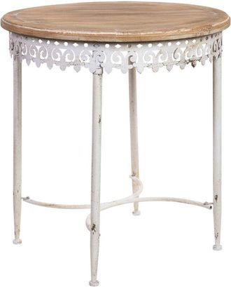 Wanderlust Deco Wanderlust Deco - Mesa redonda de madera y metal acabado envejecido 75x75x80h cm