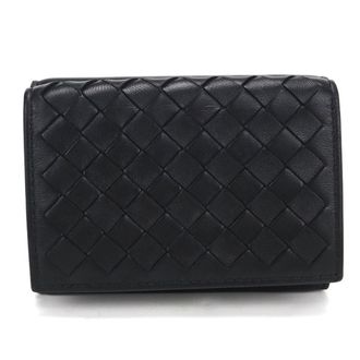 Bottega Veneta Black Leather Wallet (Tri-Fold) (Pre-Owned)