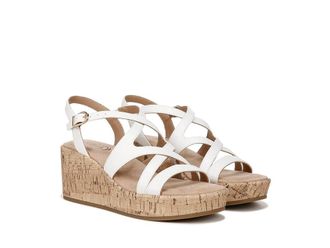 Life Stride Bailey Strappy Platform Wedge Sandals Womens Sandals Bright White : 8.5 M (B), Leather