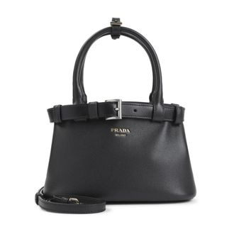 Prada Leather Shoulder Bag - female - Prada - Handbags - Black - ONE SIZE - Bags