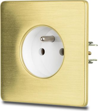 OEM Enchufe El&eacute;ctrico Individual De Acero Blanco Cepillado Con Revestimiento Pvd De Lat&oacute;n