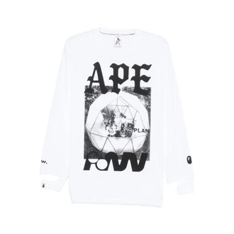 A Bathing Ape A Bathing Ape, Hombre, Sudaderas, Blanco, Talla: XL