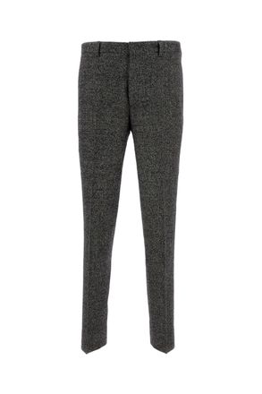 Cellar Door Tailored Grey Wool Blend Trousers With Pleats