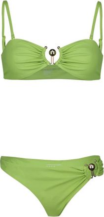 CHRISTOPHER ESBER Ruched Prong Bandeau - Dames - Bikinis - Groen - XS - Badmode