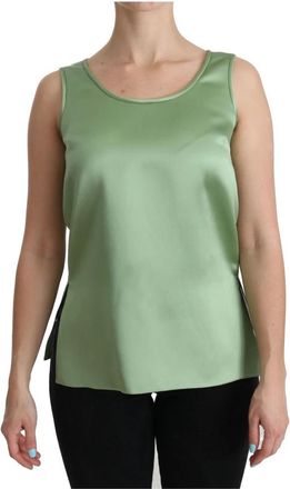Dolce & Gabbana Mouwloze zijden top in mintgroen - Dames - Tops zonder mouwen - Groen - 2XS - Tops