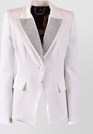 Philipp Plein lapel embellished jacket with front flap pockets