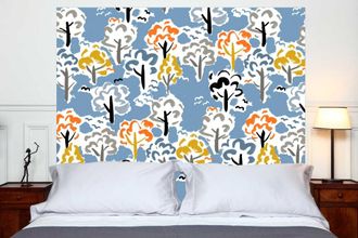 Mademoiselle Tiss Cabecero de tela sin soporte de madera de 160 × 140 cm