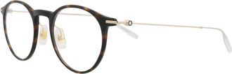 Montblanc Montblanc Mens 48 mm Havana Gold Eyeglasses
