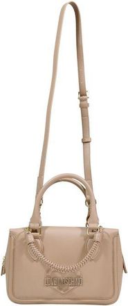 Love Moschino Womens Embossed Logo Top Handle Bag Beige Polyurethane