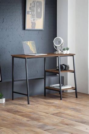 Julian Bowen Tribeca Desk with Shelves in Walnut