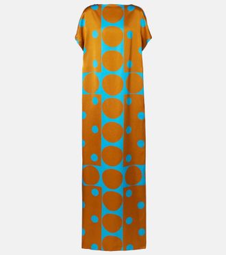 Dries Van Noten Printed satin maxi dress