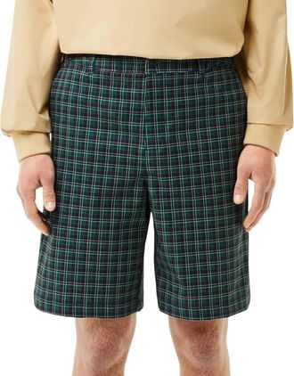 Lacoste Heren Ultra Dry Geruite Golfshorts (Groen)