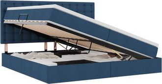 vidaXL Storage Bed with Mattress Blue 200 x 200 cm Polyester vidaXL