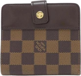 Louis Vuitton Pre-owned Damier Compact Zip Short Wallet - Dames - Vintage Accessoires - Bruin - ONE Size - Vintage